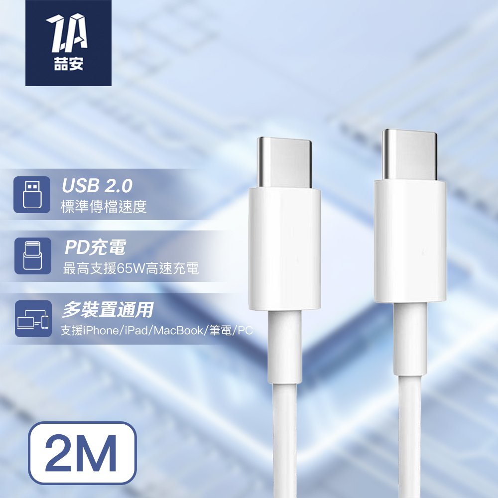 Type-C to Type-C 充電線 2M