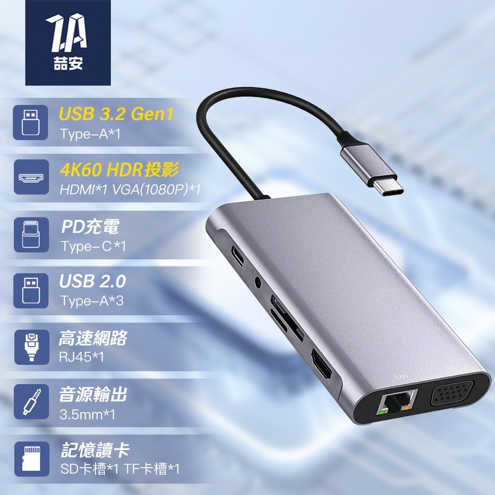 11合1 Type-C HUB轉接集線器