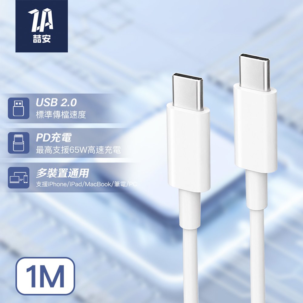 Type-C to Type-C 充電線 1M