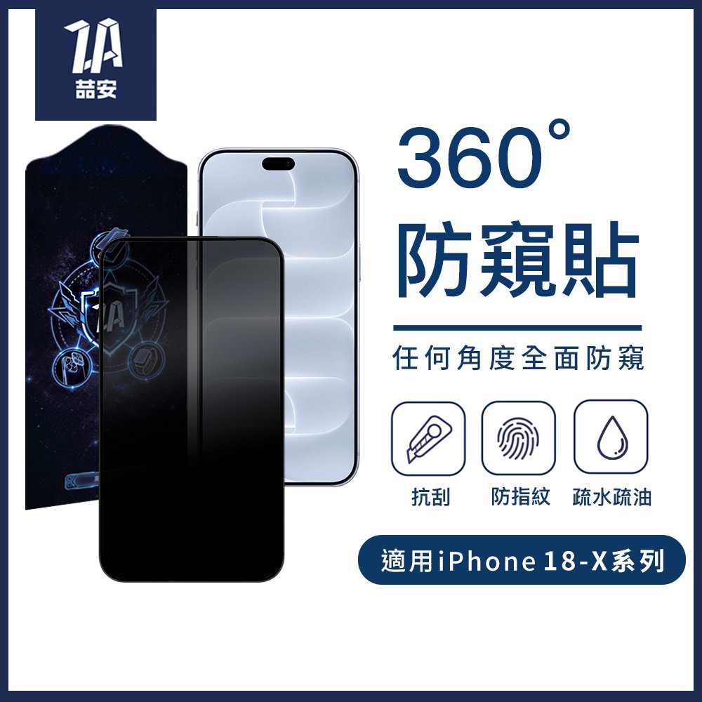 360度防窺鋼化玻璃螢幕手機保護貼膜 適用iPhone 18-X系列